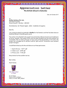 Appreciation Letter The British School